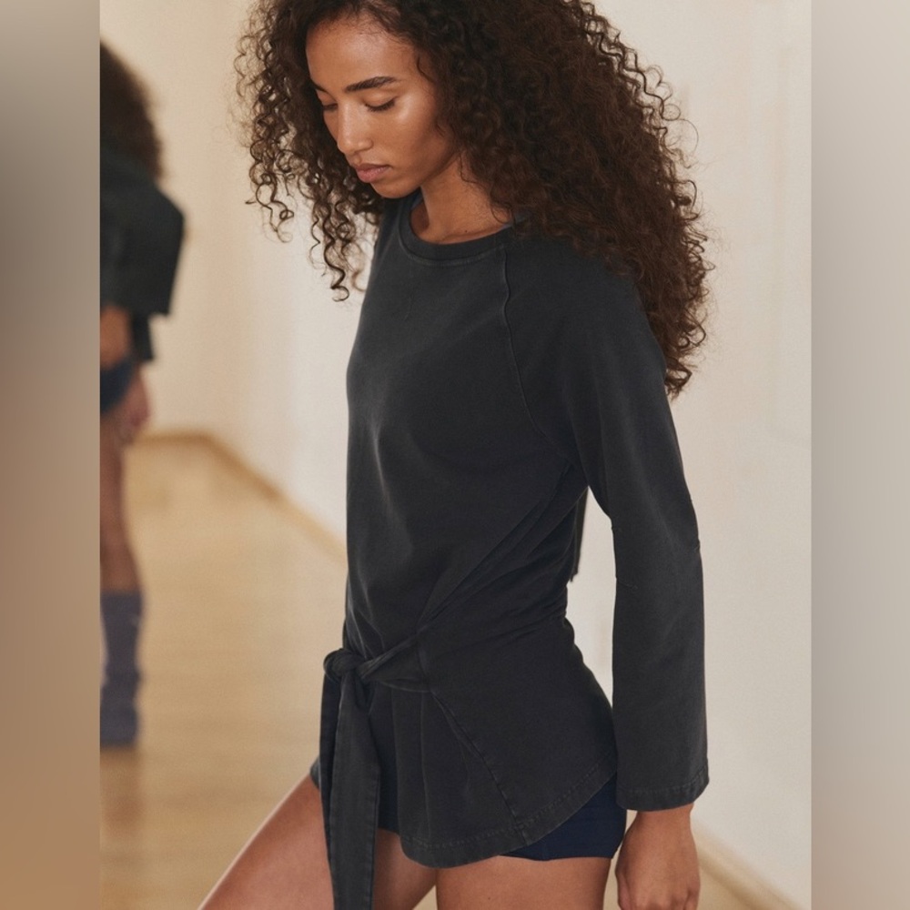FP movement Black Tie-Waist Long-Sleeve Top